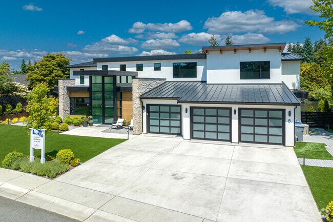 Beautiful contemporary homes can be found in Newport Shores of Factoria.