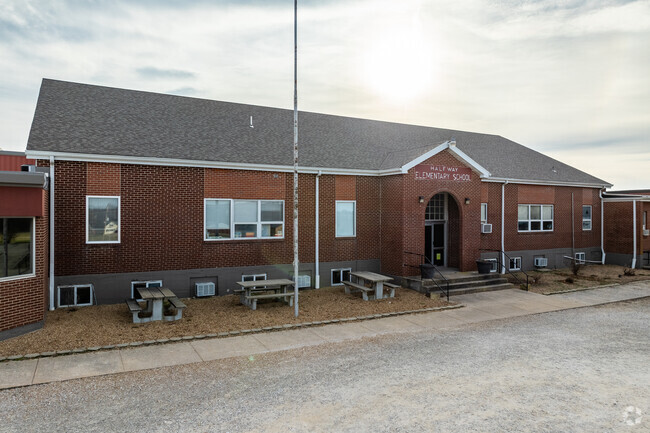 The Halfway Elementary School building is on the same campus as the Halfway High School.
