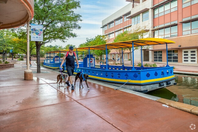 Enjoy a stroll along the Riverwalk in Downtown.