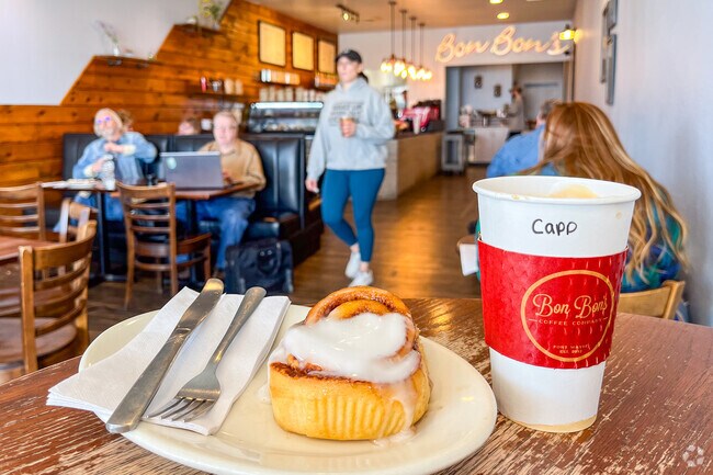Grab a cinnamon roll and a coffee when you visit Bon Bon Coffee house in Centerhurst.