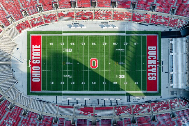 The Ohio State University, east of Dublin, has 200 majors and a prolific sports reputation.