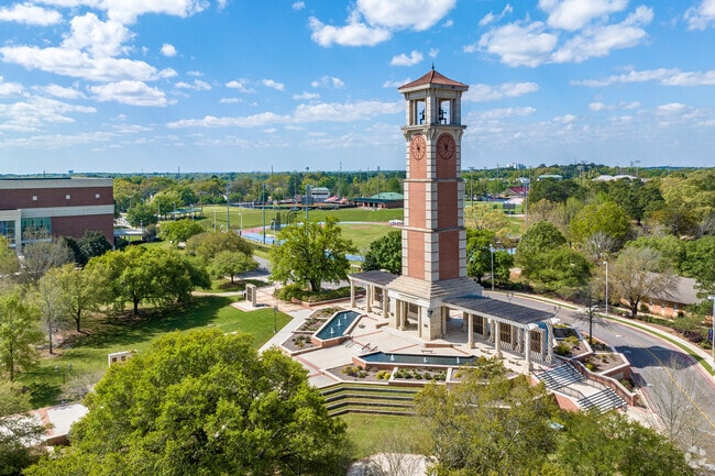 The bell tower at The University of South Alabama's campus next to Hillsdale Neighborhood.