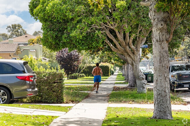 Rancho Park has flat sidewalks that attract walkers and joggers alike.
