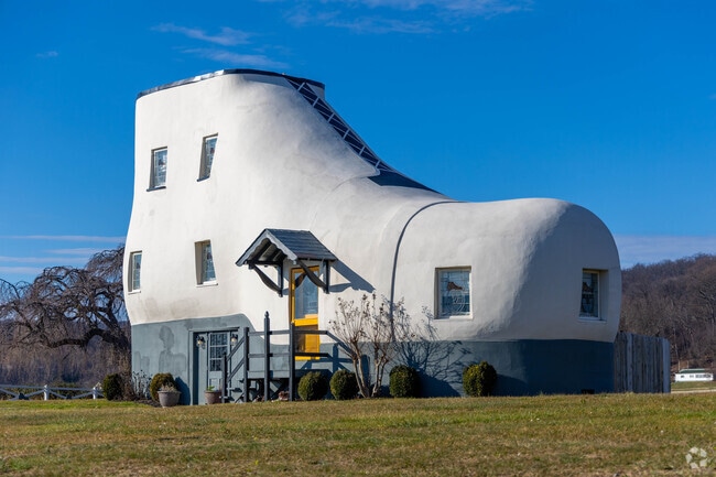 The famous Shoe House overlooks Hallam from the outskirts of town.
