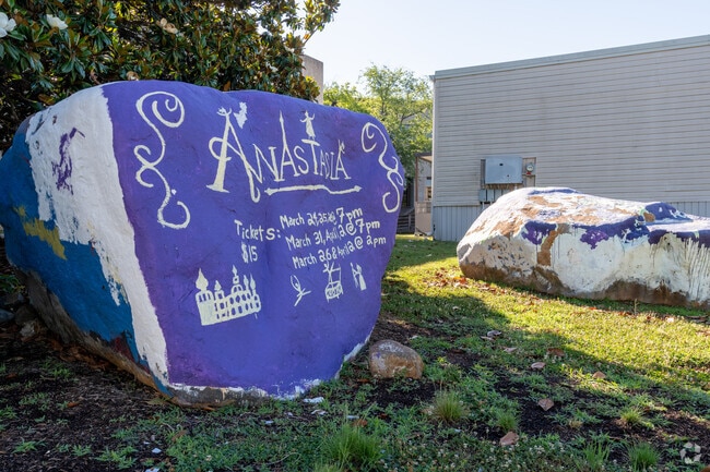 The Weaver Academy has a rock garden where students can express themselves.