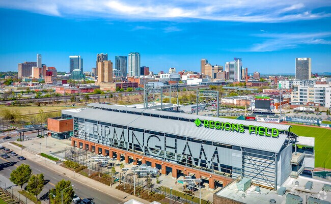 Explore the exciting atmosphere of downtown Birmingham near College Hills.