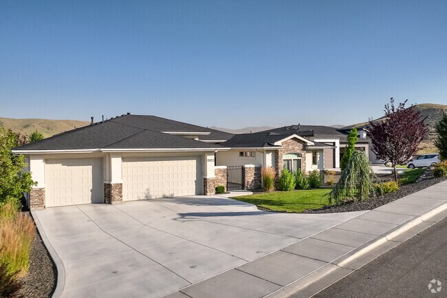 Rows of homes with cliffside views can be found in the Avimore development of Outer Northeast Boise.