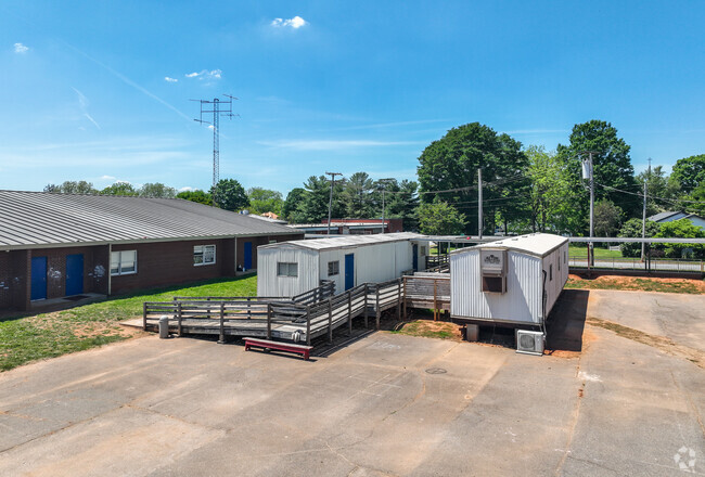 There's a couple mobile classrooms at Maiden Elementary School.