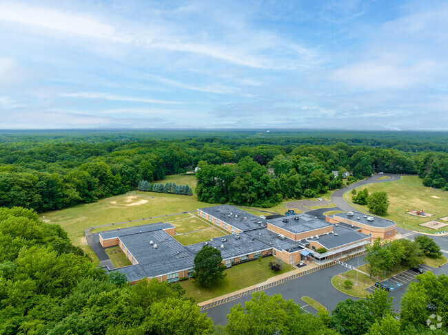 Aerial view of Asher Holmes Elementary School.