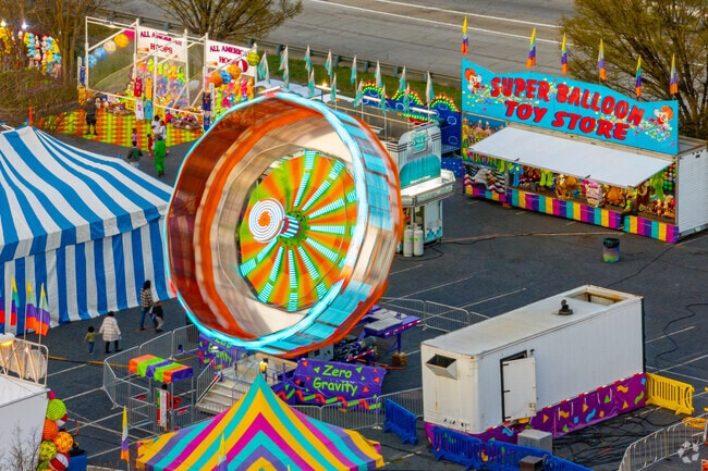 Colorful and dizzy rides await at the Atlanta Fair, every spring and fall in Mechanicsville.