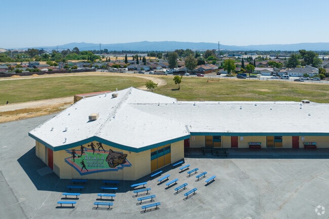 Outdoor classrooms at Ocala STEAM Academy in Hidden Glen, San Jose, California.