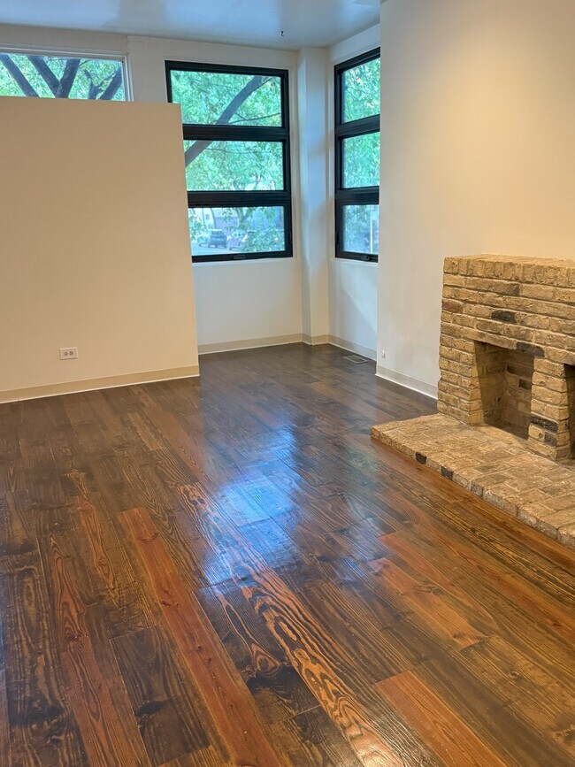 living room and decorative fireplace
