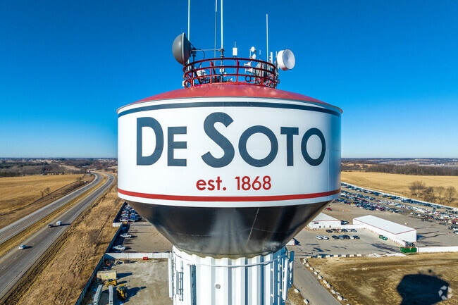 The De Soto Water Tower stands proud as one of the icons of the area.