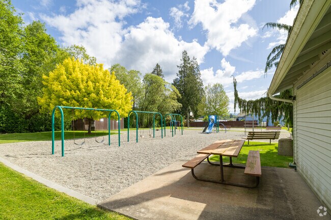 Sunday Lake Community Park features a a playground and a basketball court.