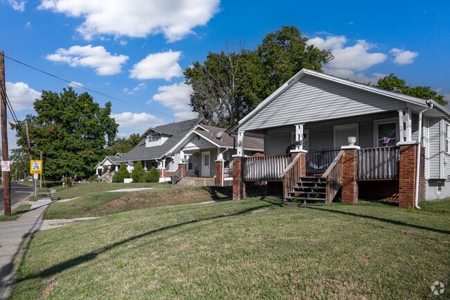 Many of the Ridgeway homes have small front porches.