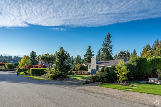 A row of homes lines the quiet streets of Yarrow Point.