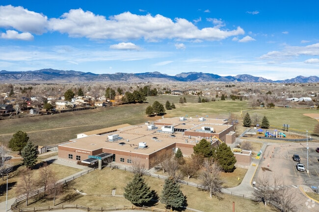 An overview of Van Arsdale Elementary School in Arvada, Colorado.