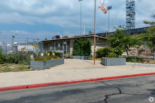 An entrance view to Hardy Elementary School in Talmadge.