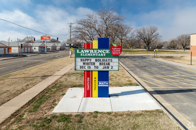 This is the main sign for Lawrence Elementary School.
