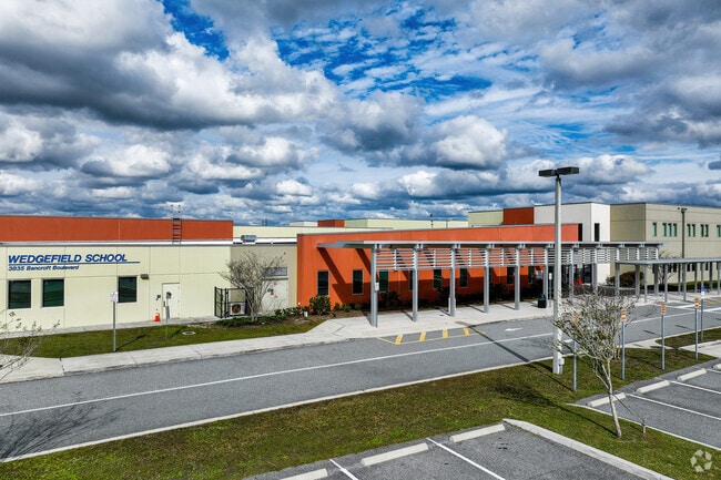 Welcome to the main entrance of the Wedgefield School.