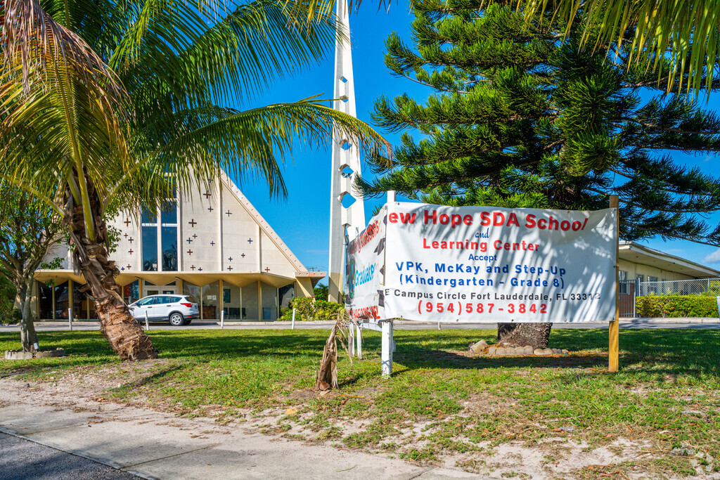 New Hope SDA Learning Center sign and entrance.