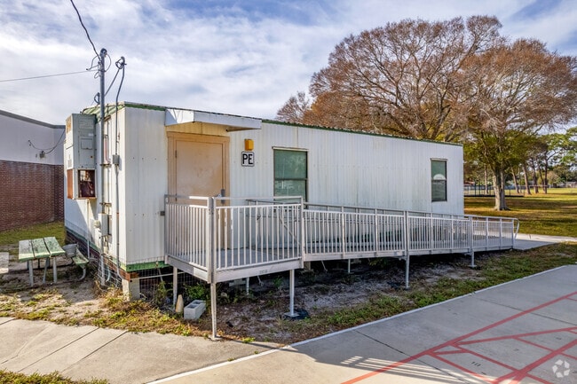 Some classes are held in portables at Bardmoor elementary school.