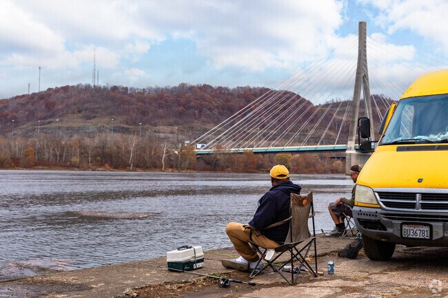 Residents of Downtown Steubenville can enjoy fishing the waters of the Ohio River.