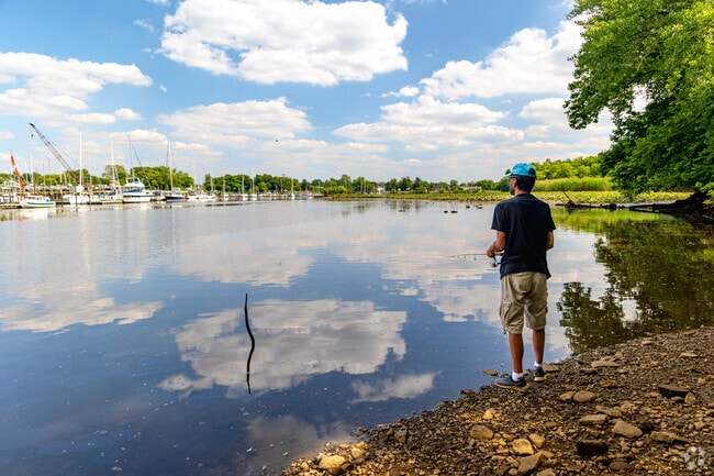 Fish along the many spots on the water at Amico Island Park.