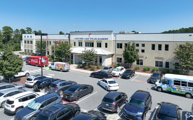 The entrance to Concord Lake STEAM Academy in Kannapolis