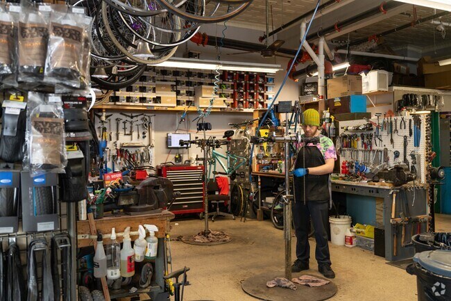 Rick Cycle Shop near Lakeview offers repairs and is famous for a large used bike selection.