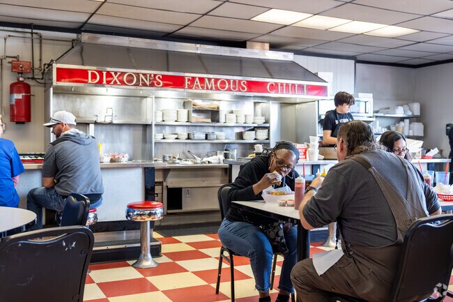 Pitcher locals go to Dixon's Famous Chili Parlor for highly rated food.