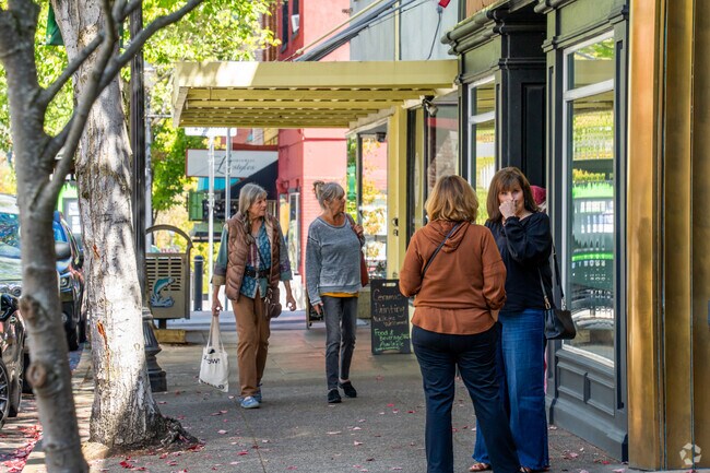 Explore the bustling life of downtown Roseburg, a neighbor to serene Eden Orchards.