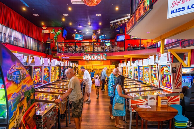 Relive nostalgia at Downtown Delray Silverball Retro Arcade, featuring classic pinball.