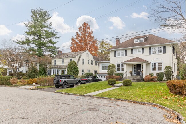 A row of homes showcasing different styles in Bronxville, NY.