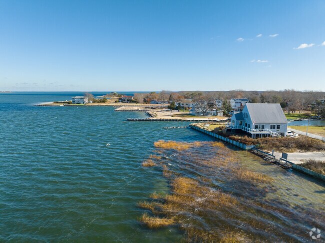 Many beautiful homes sit along the Peconic Rivers in Flanders.