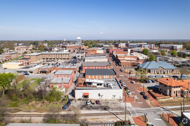 Many mills and older buildings in Greer have been converted into modern businesses.