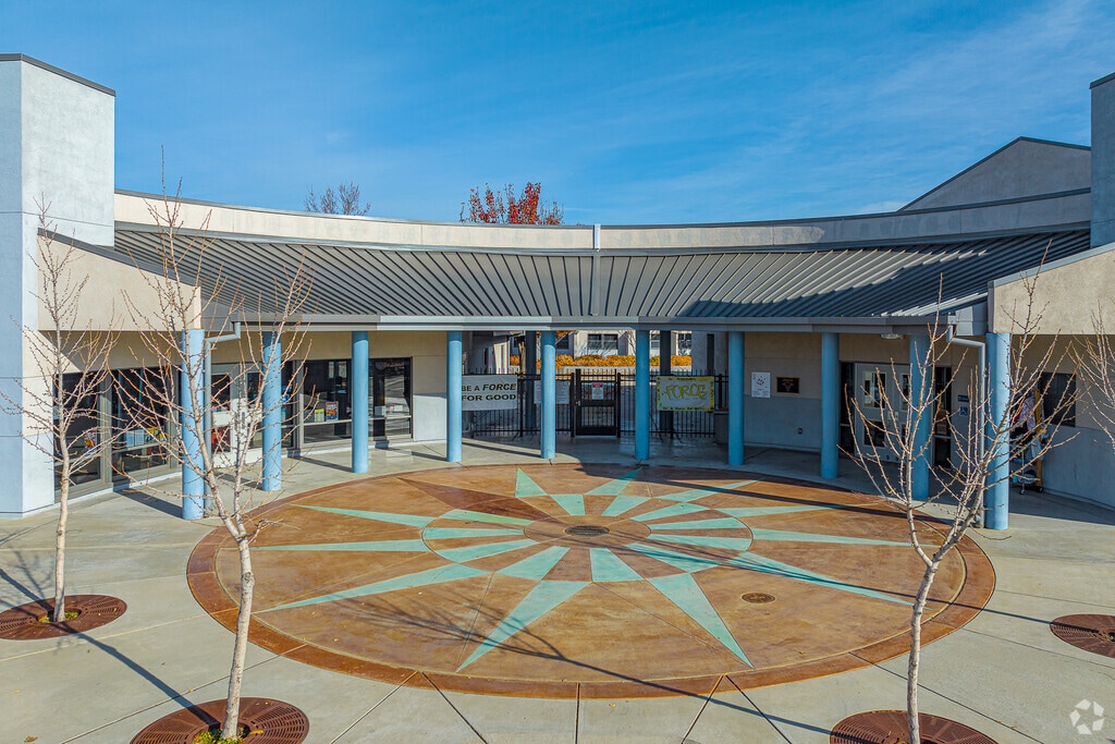 Unique design at entrance of Fiddyment Farm Elementary School keeps things interesting.