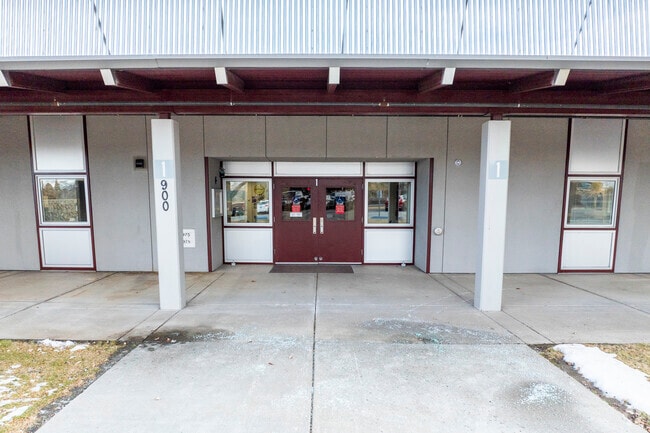 The front doors at Marvin Picollo School.