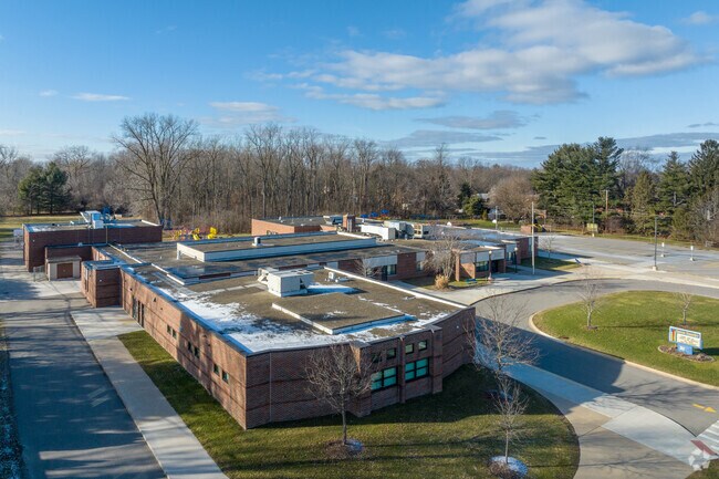 Aerial view of Ralph Waldo Emerson Elementary School.