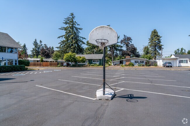 Cottage Grove Christian School has a basketball hoop for students to play on.
