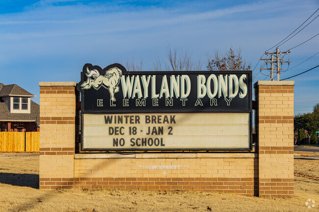 Close up shot of the signage of Wayland Bonds Elementary School.