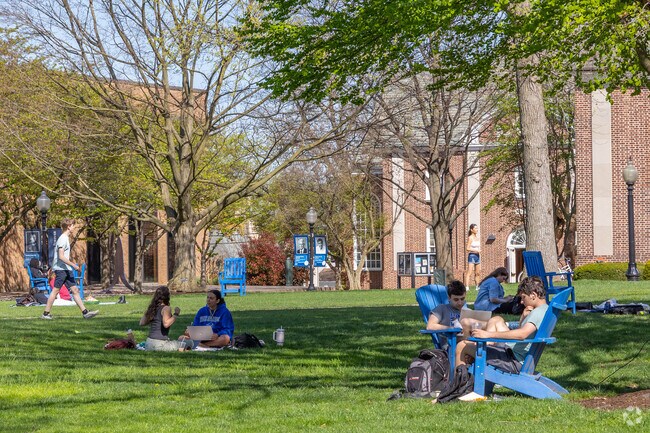 Students can relax on the beautiful greens of Franklin and Marshall in Chestnut Hill.