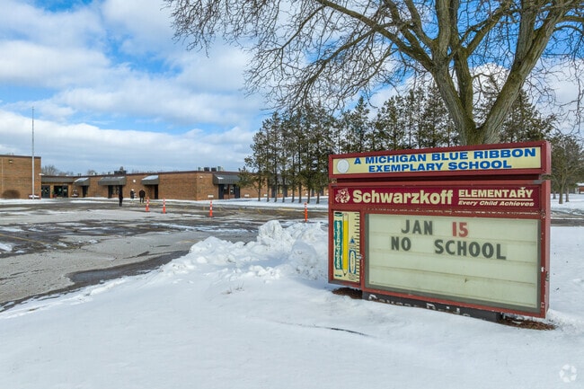 The sign at Schwarzkoff Elementary School.