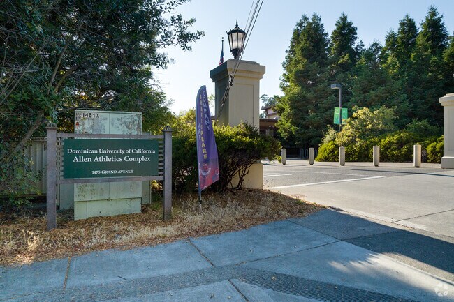 Dominican University Athletic facilities are spread throughout the center of the neighborhood.