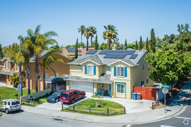 Beautiful two story craftsman home on a summer day in Ridgemark, California
