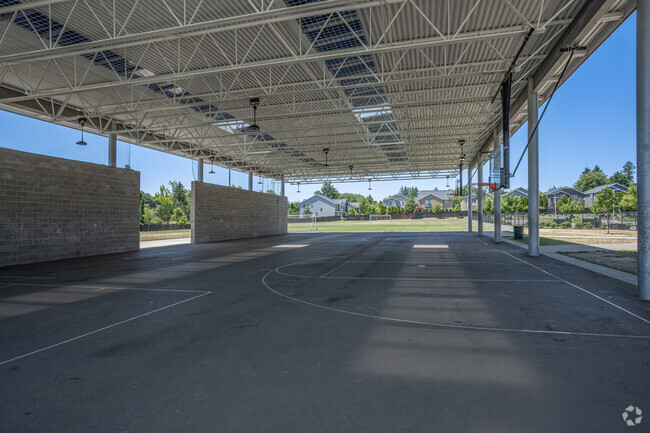 Covered basketball courts at Vose Elementary School in the neighborhood of Vose in Beaverton.