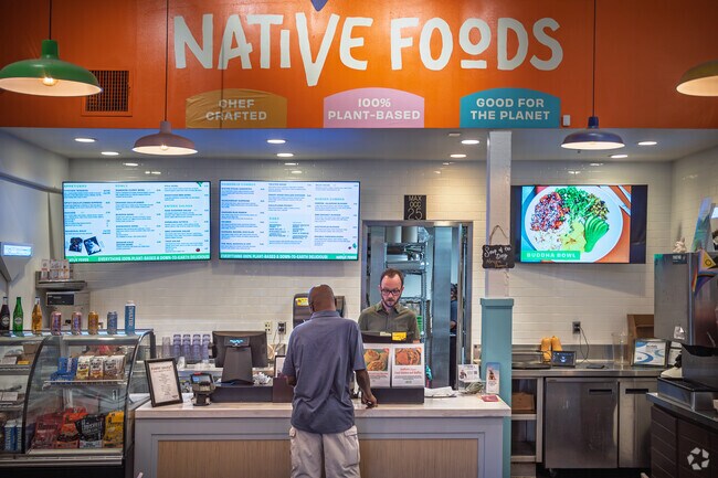 Native Foods near Los Compadres offers healthy meals in a casual setting.