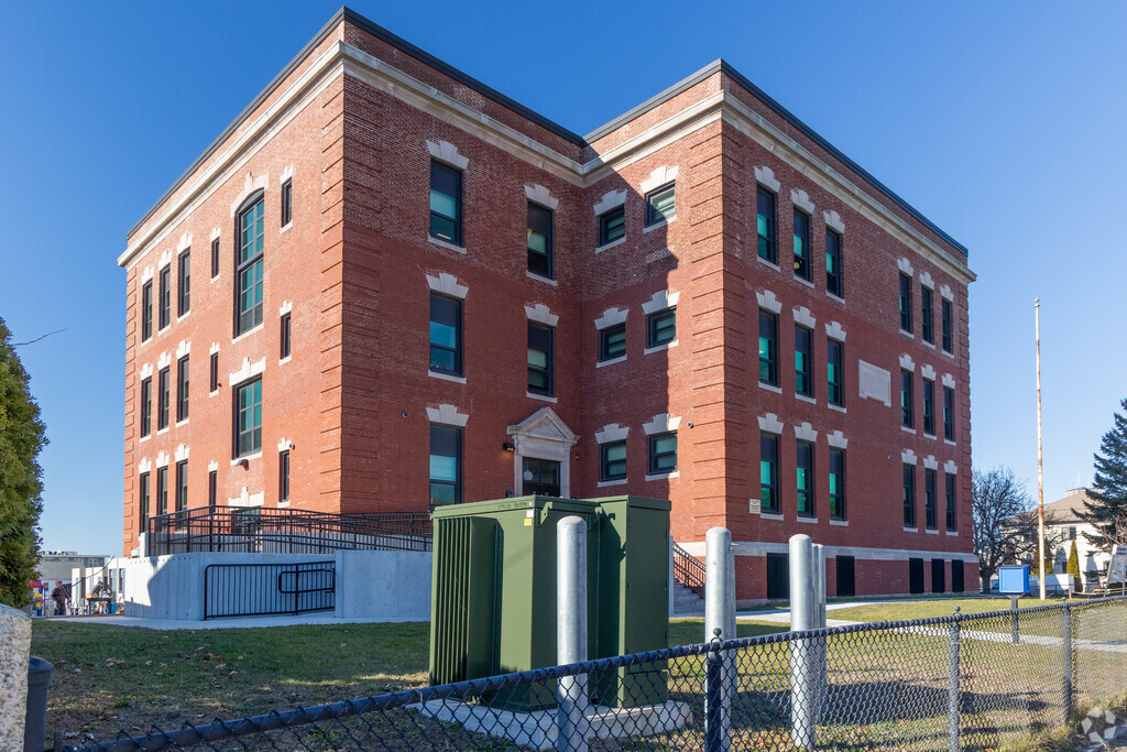 A closer look at the right side at Samuel Watson Elementary School in Fall River, Massachusetts.