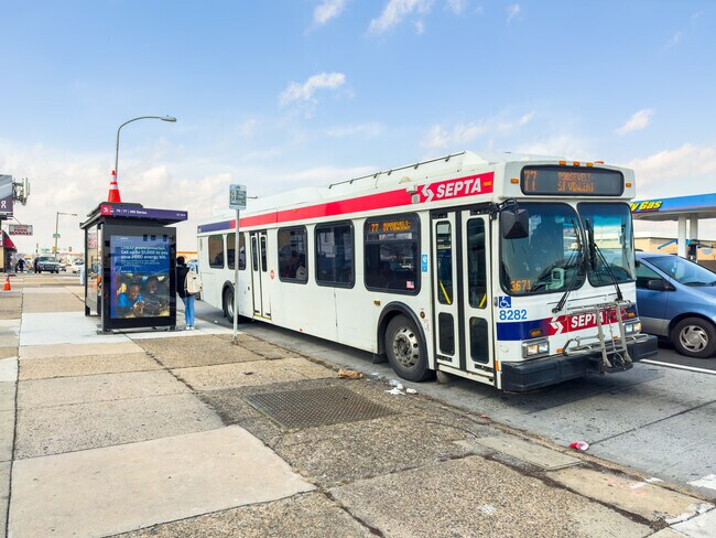 In Rhawnhurst, a SEPTA bus offers convenient travel.