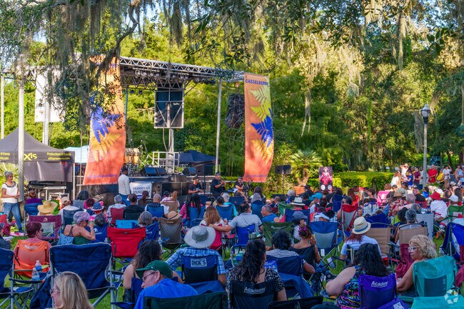 A large crowd gathers to enjoy beautiful music at the Latin Jazz and Art Festival.